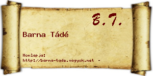 Barna Tádé névjegykártya