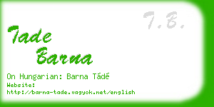 tade barna business card