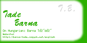 tade barna business card